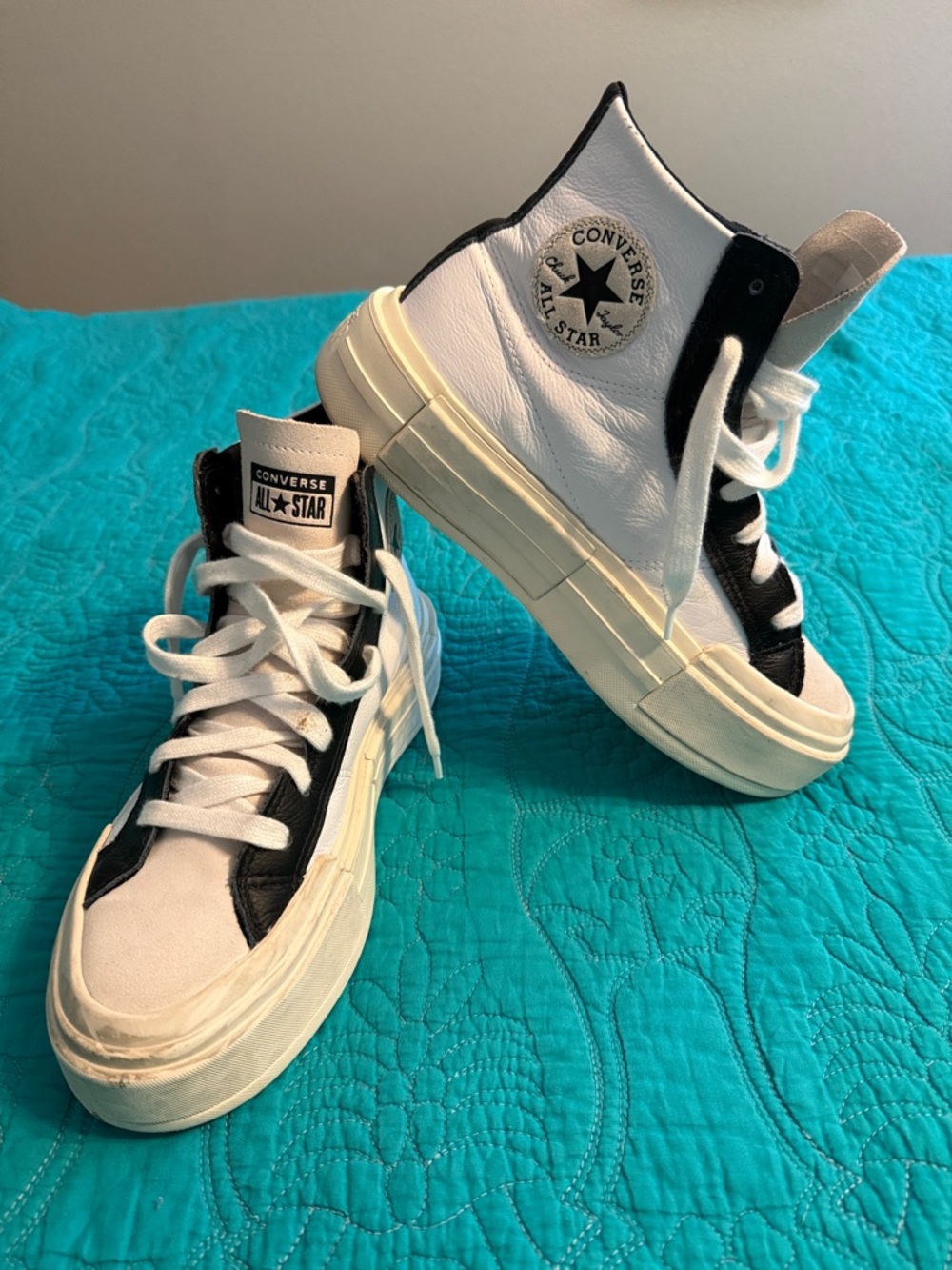 Converse High Top Sneakers in White & Black